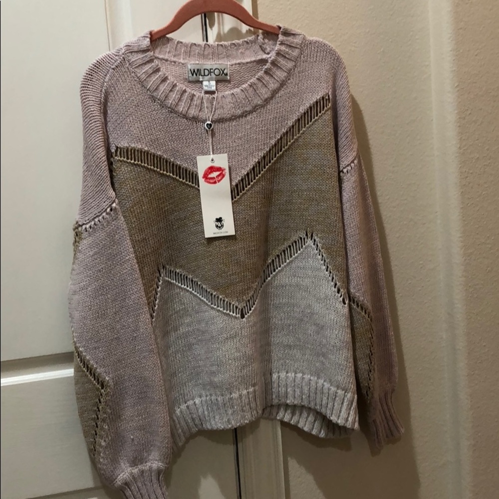 Wildfox Open Knit Chevron Sweater
